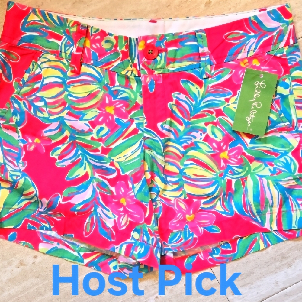NWT Lilly Pulitzer Callahan Pomegranate "Jungle Tumble" Shorts - Picture 1 of 8
